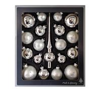 Thüringer Glasdesign - Set de boules en verre avec suspension et dentelle, brillantes et mates, boules de Noël, décorations pour l'arbre de Noël, décoration, unbekannt