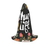Thug Life Cape longue à capuche avec capuche surdimensionnée pour adolescents Motif fleurs