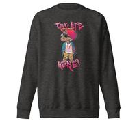 Thug Life Drop The T Get Over Here Sweat-shirt à col rond pour adulte, Gris anthracite chiné, L