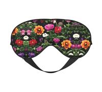 Thug Life Masque doux pour les yeux Motif fleurs Idéal pour le voyage/le bureau/le yoga/la sieste