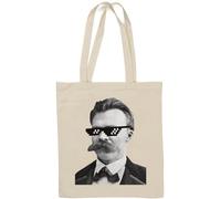 Thug Life Nietzsche Sac fourre-tout en coton naturel Blanc