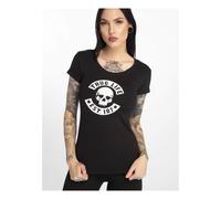 Thug Life Queen T-Shirt Femmes Haut Tee Col Rond Crâne Imprimé
