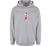Thug Life Sweat-shirt 'Saboteur' gris chiné / rouge sang / blanc, Taille S