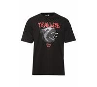 Thug Life T-Shirt 'Dusky' gris foncé / rouge / noir / blanc, Taille XL