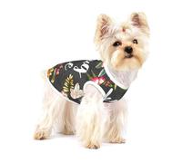 Thug Life T-shirt sans manches en coton doux imprimé fleurs pour petits chiens et chats