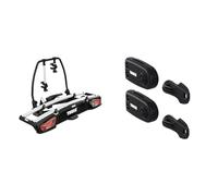 Thule VeloSpace XT 2, Porte-vélos Polyvalent sur Boule d'attelage pour Vélos Électriques et de Grande Taille & 986000 Cadenas et Clé pour Sangle de Maintien, Noir