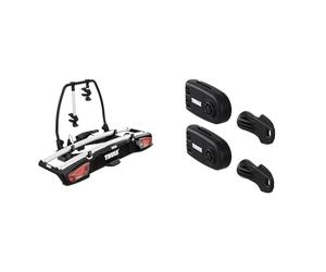 Thule VeloSpace XT 2, Porte-vélos Polyvalent sur Boule d'attelage pour Vélos Électriques et de Grande Taille & 986000 Cadenas et Clé pour Sangle de Maintien, Noir