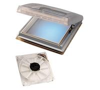 Lanterneau Omnivent 40x40 à manivelle avec extracteur 12 Volts THULE Coloris - Transparent