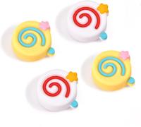 Thumb Grip Caps for Switch/Switch OLED/Switch Lite,4 Soft Silicone Joystick Caps Donuts and Stars,White Yellow