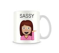thumbs Up! - Sassy Mug - Tasse Céramique avec l'emoji "Sassy = Impertinente" - blanc - 350ml - 1001750