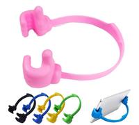 Thumbs-up Support de téléphone portable, réglable en silicone, support de bureau portable pour cuisine, voyage, cadeau amusant pour femme et homme, gadget cool (rose)