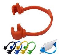 Thumbs-up Support de téléphone portable, réglable en silicone, support de bureau portable pour cuisine, voyage, cadeau amusant pour femme, homme, chaussette de Noël, gadget cool (orange)