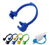 Thumbs-up Support de téléphone portable, réglable en silicone, support de bureau portable pour cuisine, voyage, cadeau amusant pour femme et homme, cadeau de Noël cool (bleu)