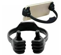 Thumbs-up Support de téléphone portable, réglable en silicone, support de bureau portable pour cuisine, voyage, cadeaux amusants pour femmes et hommes, chaussettes de Noël, gadget cool (noir)