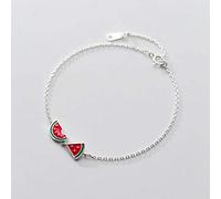 Thumby Dames Bracelet Décoratif S925 Bracelet en Argent Pastèque Bracelet Femme Été Étudiant Bijoux à la MainBracelet en argent, Argent 925