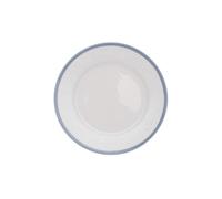 Thun 1794 Assiette à dessert, porcelaine tchèque, 19 cm, opale, dentelle blanche, bord bleu, Thun