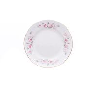Thun 1794 Assiette à dessert, porcelaine tchèque, Bernadotte, 19 cm, rose, ligne dorée, Thun