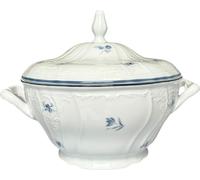 Thun 1794 Assiette creuse, 2,5 l, Bernadotte, roses bleues, porcelaine Thun