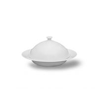 Thun 1794 Baratte à beurre ronde, porcelaine tchèque, Opale, blanc, Thun
