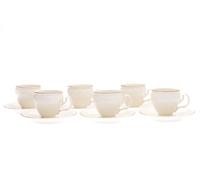 Thun 1794 Bernadotte, tasses à café et soucoupes, ivoire, ligne d'or, Thun, 6 pièces