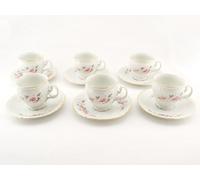 Thun 1794 Bernadotte, tasses et soucoupes, rose, or, 240 ml, Thun, 6 pcs