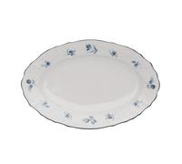 Thun 1794 Bol ovale, 26 cm, porcelaine tchèque, Bernadotte, roses bleues, Thun