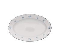 Thun 1794 Bol ovale, 39 cm, porcelaine tchèque, Bernadotte, roses bleues, Thun