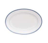 Thun 1794 Bol ovale, porcelaine tchèque, 24 cm, dentelle blanche, bord bleu, Thun,