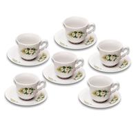Thun 1794 Constance, tasses à café et soucoupes, porcelaine tchèque, 6 pièces, marguerites, Thun