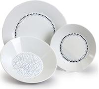 Thun 1794 Lea, set d'assiettes, porcelaine tchèque, strass bleu, Thun, 18 pièces