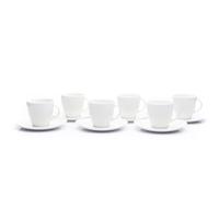 Thun 1794 Loos, tasses et soucoupes, 220 ml, blanc, porcelaine Thun, 6 pièces