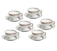Thun 1794 Marie Louise, tasses à thé, porcelaine tchèque, 230 ml, platine, Thun