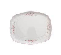 Thun 1794 Plateau carré, 40 cm, porcelaine tchèque, Bernadotte, rose, rayure rose, Thun