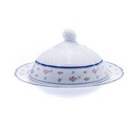 Thun 1794 Rose, beurrier rond, porcelaine, rose rouge, Thun