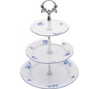 Thun 1794 Rose, étagère trois pièces, roses bleues, clé en argent, Thun