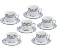 Thun 1794 Rose, tasses à espresso et soucoupes, 100 ml, ruban bleu, Thun, 6 pcs