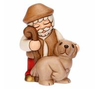 Thun - Berger avec Chien - céramique - Collection crèche Classique - 5,8 x 4,8 x 7,9 cm