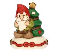 THUN - Boîte à Musique GNOME Oliver et Arbre de Noël en céramique, Moyen, 11,7 x 12,1 cm, Hauteur 14,6 cm