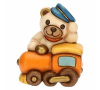 THUN, Bonbonnière Teddy Motors sur train en céramique décorée à la main, ligne bonbonnières, 5,4 x 4,5 x 6,5 cm h