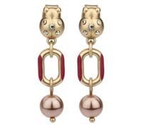 THUN - Boucles d'oreilles chunky avec coccinelle et perle - métal - Collection dédiée à vous - 2,8 cm