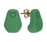THUN - Boucles d'oreilles en forme de cœur petit - métal, résine - Collection dédiée à vous - 1,7 x 1,3 x 0,4 cm