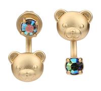 THUN - Boucles d'oreilles piercing avec Teddy et cristal - métal - Collection dédiée à vous - 2 cm