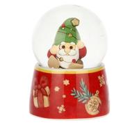 THUN, Boule De Neige avec GNOME Oliver en Verre et céramique de Haute qualité, Version Petite, Collection de Noël, décoration de Collection, idée Cadeau pour Noël, Ø 4,8 cm, 6,7 cm h