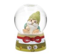 THUN Boule de Neige avec Nain Oliver en résine, céramique et Verre, Ligne forêt Magique, 8 cm