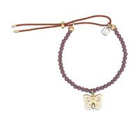 THUN - Bracelet avec perles, trèfle et pendentif papillon - métal et céramique - Collection dédiée à vous - 16 cm