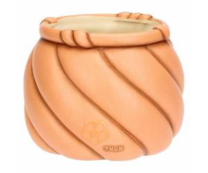 THUN - Cache-Pot Twist, Petit - céramique - Collection Jardin de Printemps - 18,6 x 18,5 x 15 cm