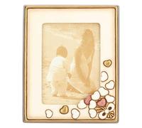 THUN - Cadre photo avec cœurs - Accessoires pour la maison - Idée cadeau - Ligne Hearts - Grand format - Céramique et verre - 25 x 20,4 x 3 h cm