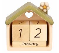 Thun - Calendrier de Table - céramique - Collection Country Bloom - 11,6 x 6,0 x 11,4 cm