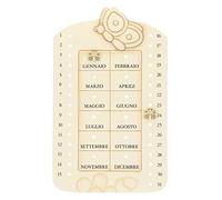 THUN - Calendrier mural perpétuel - Décor maison - Ligne Elegance - Céramique - 20 x 32,6 x 1,5 h cm