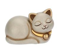 THUN Chat Momi avec Clochette, Petit, Céramique, Collection Autres Nouveautés 2025, 10,1 x 6,2 x 7,1 cm